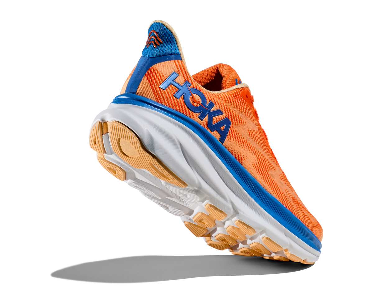 Hoka Mens Clifton 9 Wide - Vibrant Orange/Impala (1132210-VOIM)
