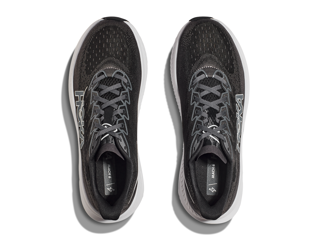 HOKA Men's Mach 6 - BLACK / WHITE (Wide)