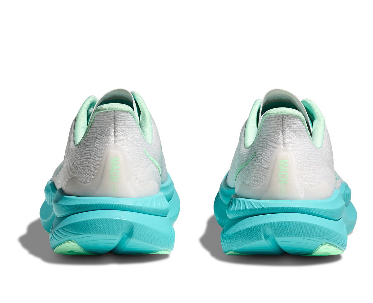 HOKA Women's Mach 6 - WHITE / CIELO BLUE