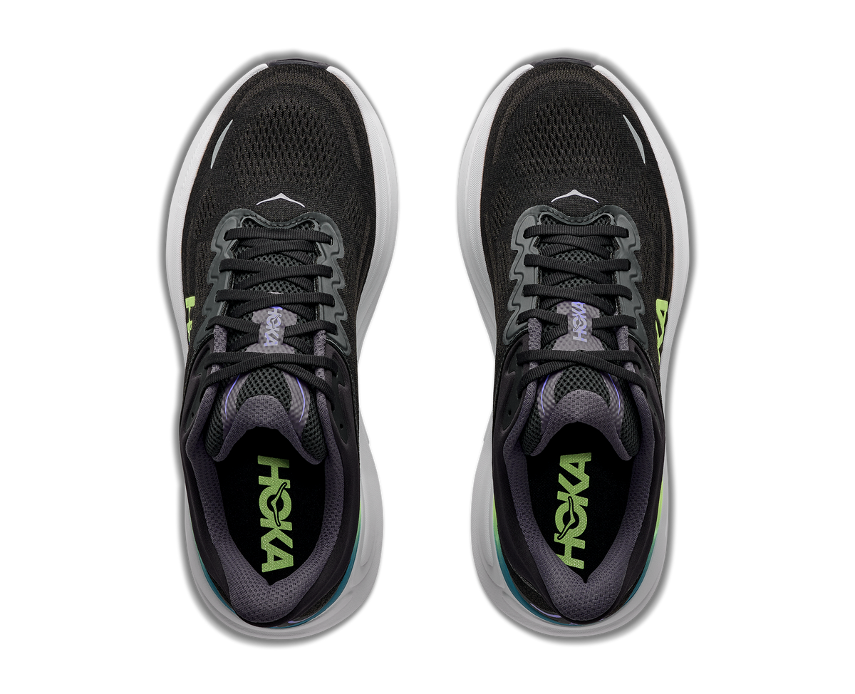 HOKA Men's Bondi 9 - BLACK / NEON YUZU