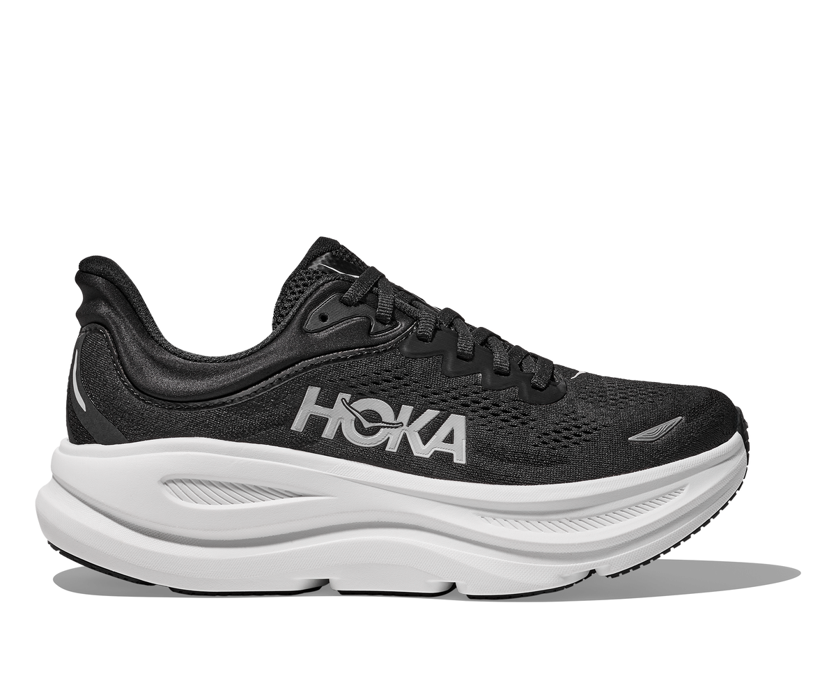 HOKA Women's Bondi 9 - BLACK / WHITE (Wide)