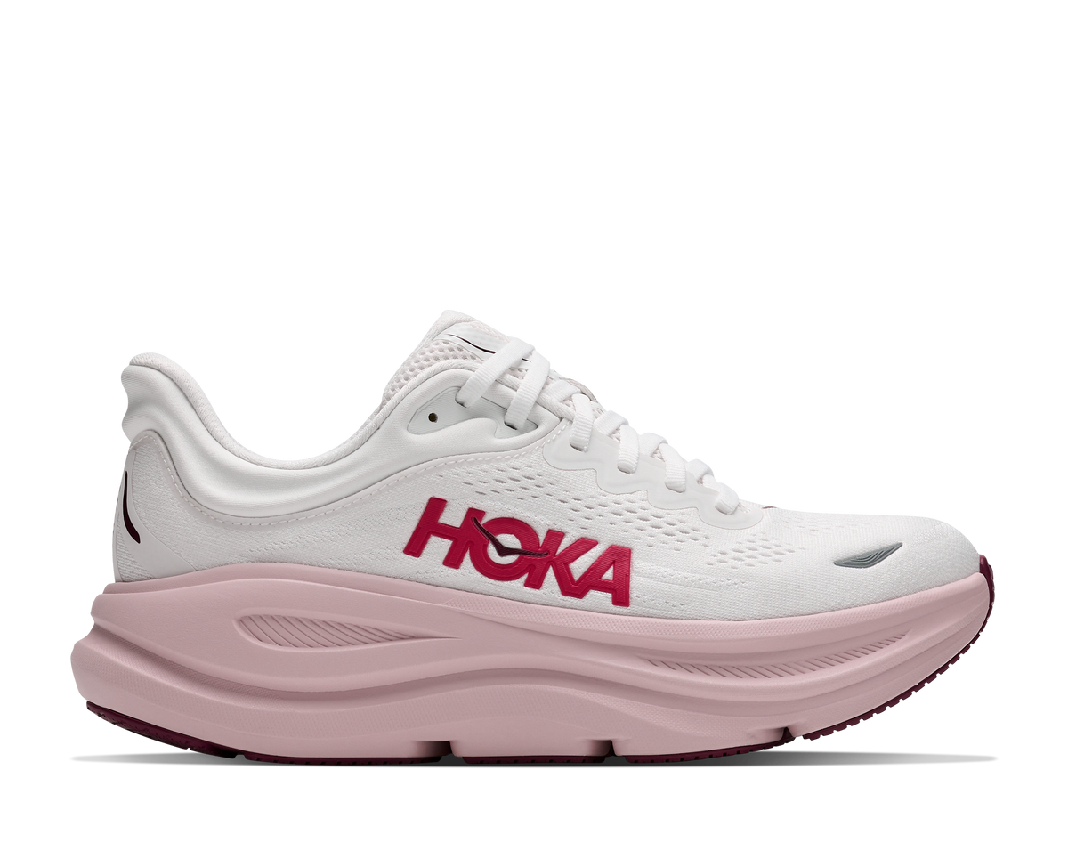 HOKA Women's Bondi 9 - WHITE / PINK OPAL