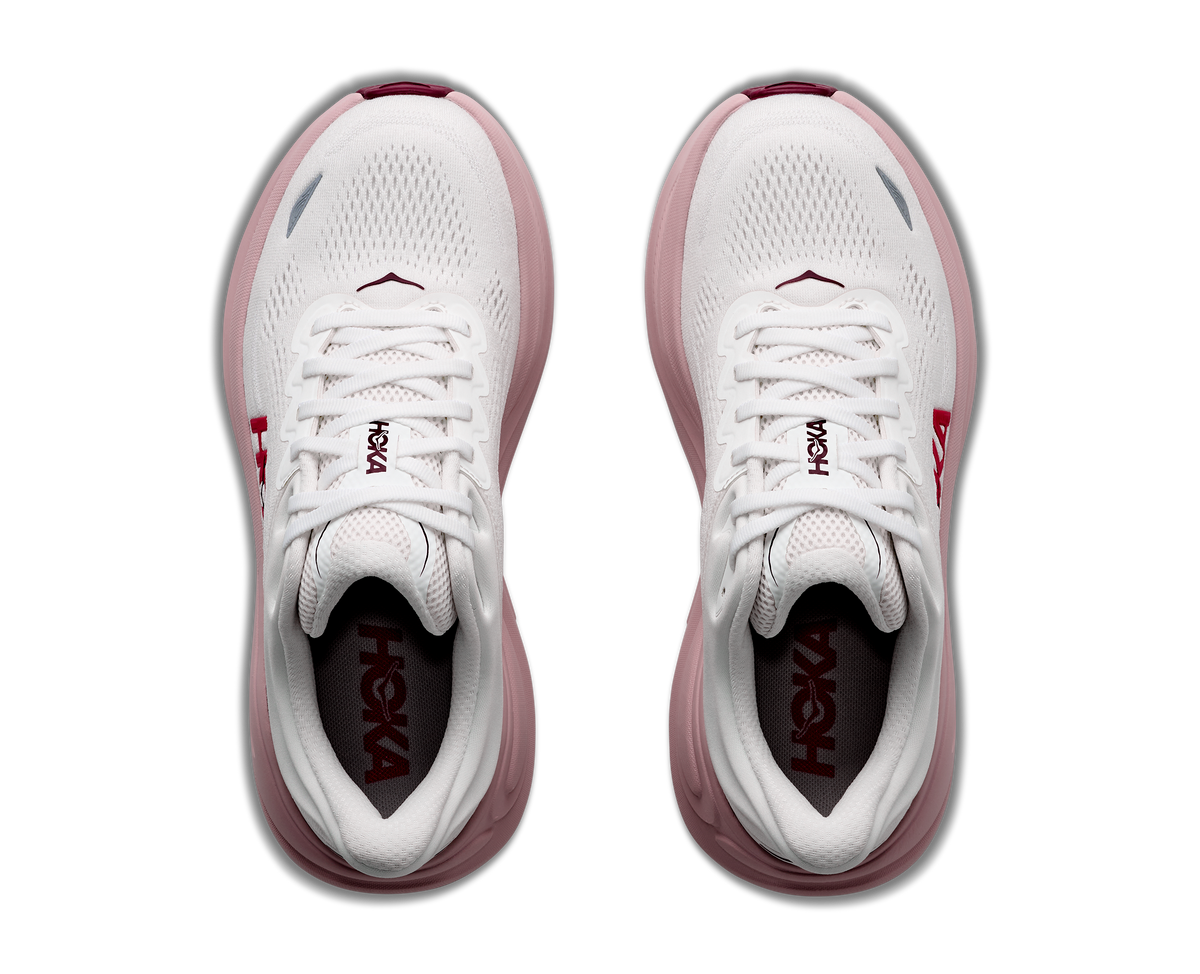 HOKA Women's Bondi 9 - WHITE / PINK OPAL (Wide)