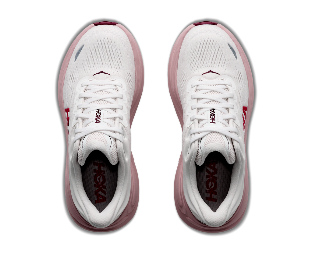 HOKA Women's Bondi 9 - WHITE / PINK OPAL (Extra Wide)