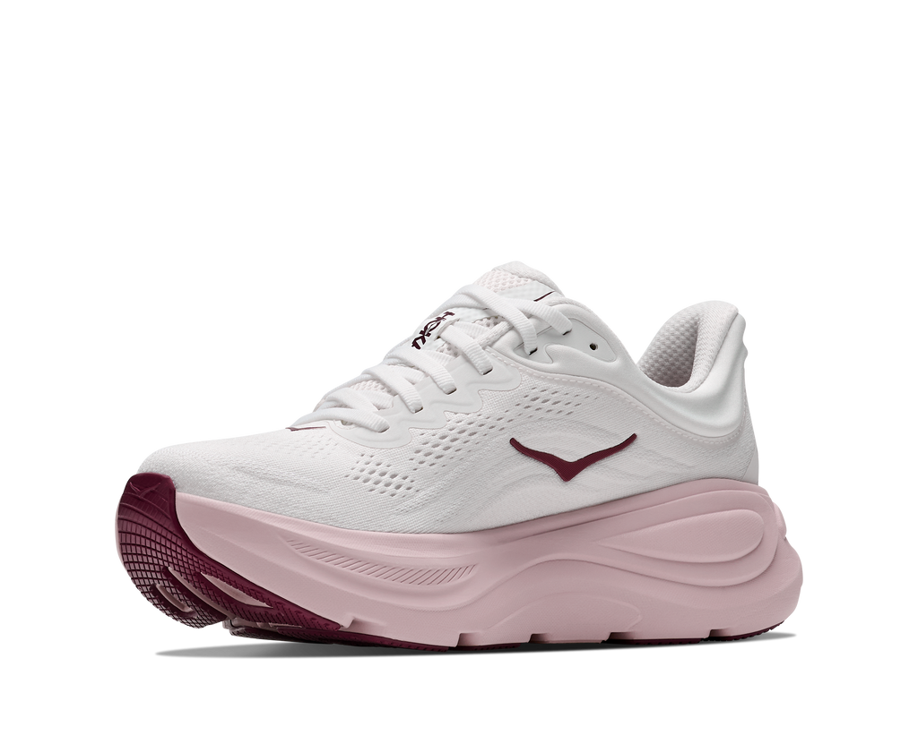 HOKA Women's Bondi 9 - WHITE / PINK OPAL