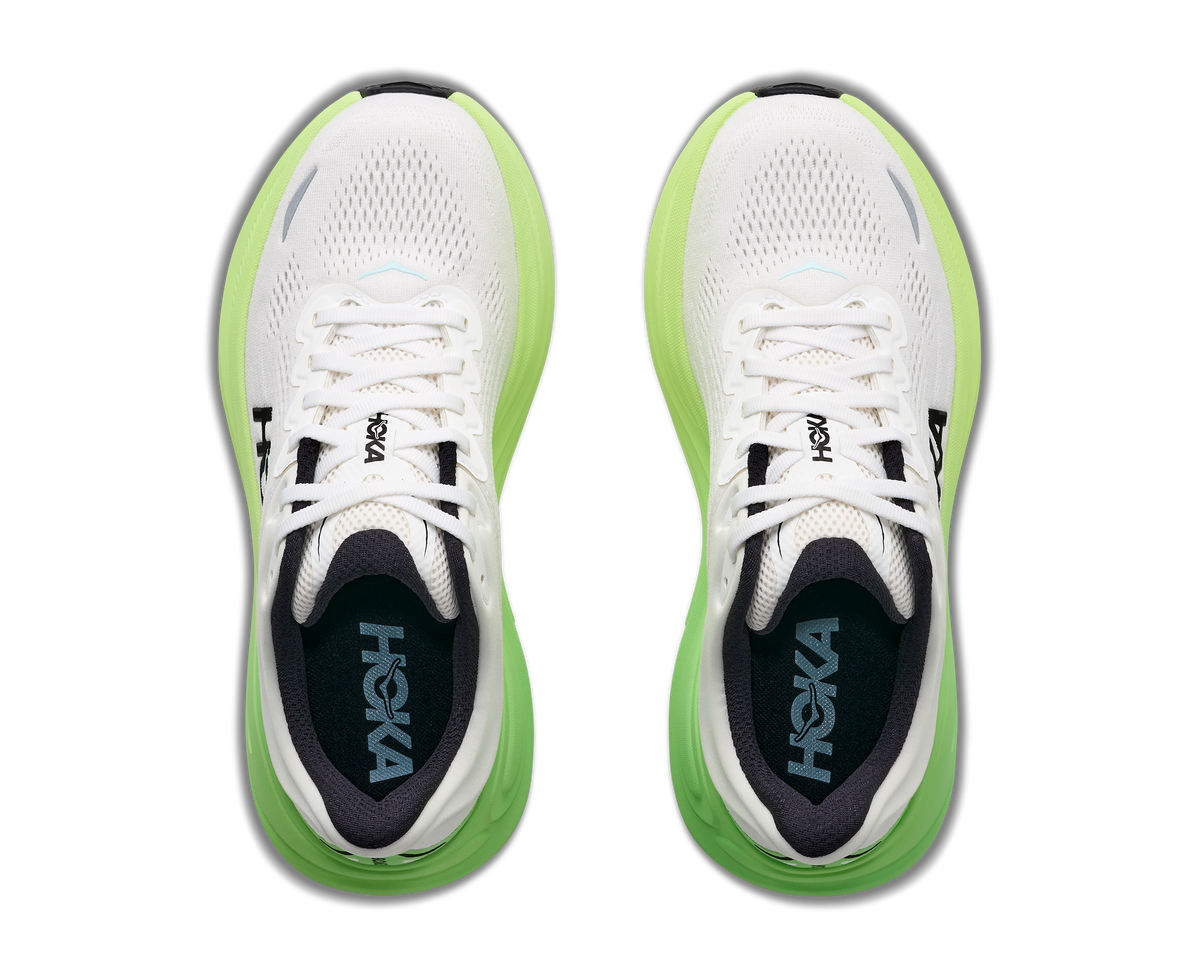 HOKA Women's Bondi 9 - WHITE / TART APPLE
