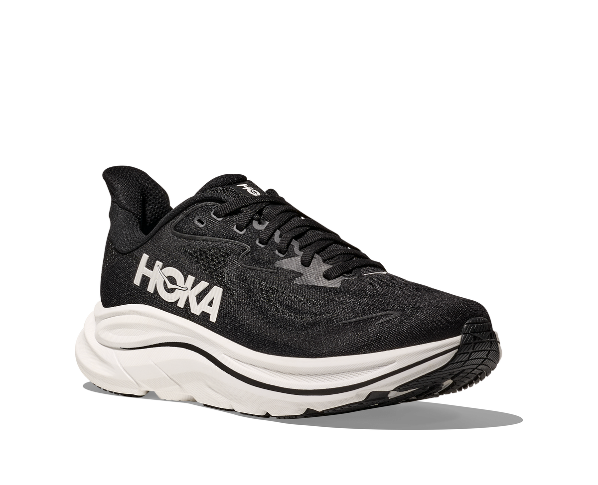 HOKA Men's Clifton 10 - BLACK / WHITE (Wide)