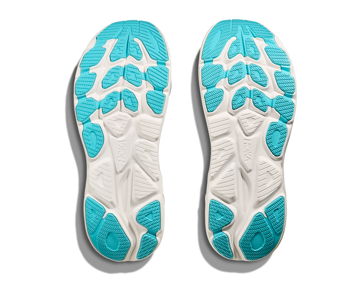 HOKA Men's Clifton 10 - WHITE / SKYWARD BLUE (Wide)