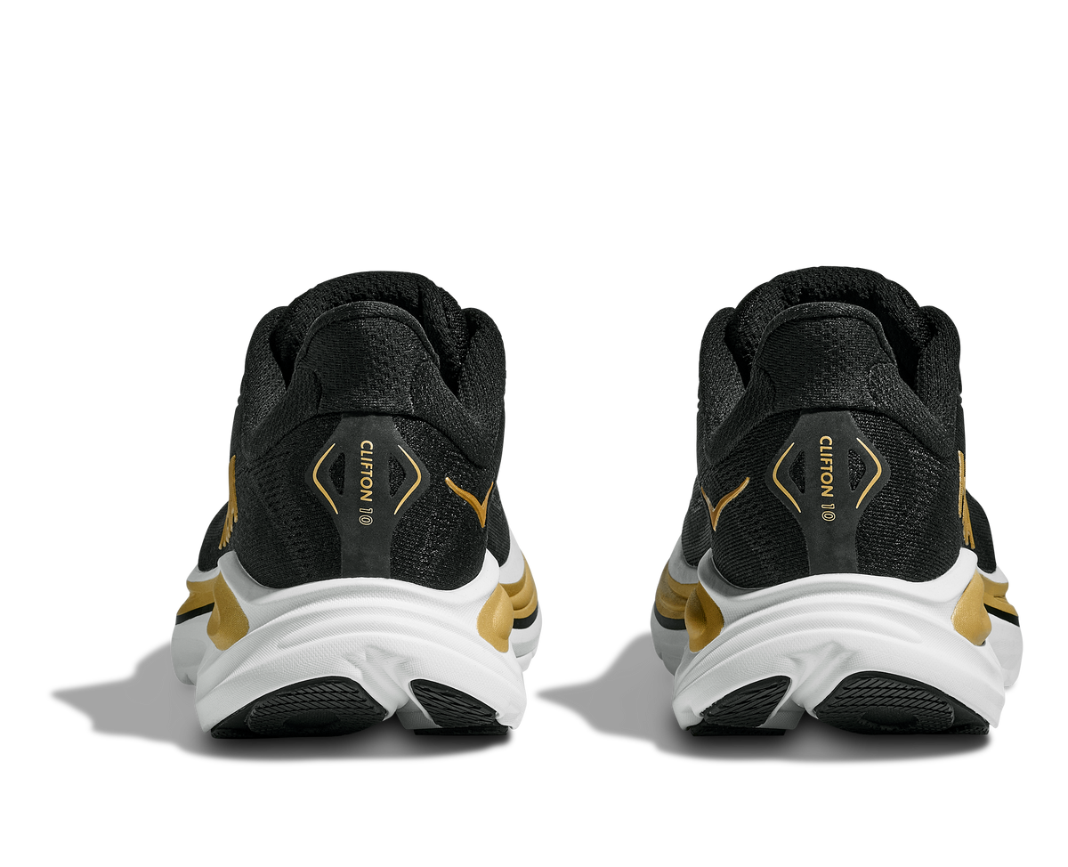 HOKA Women's Clifton 10 - BLACK / GOLD