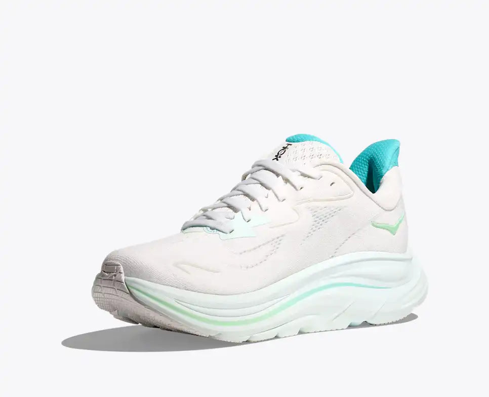 HOKA Women's Clifton 10 - WHITE / CIELO BLUE (Wide)