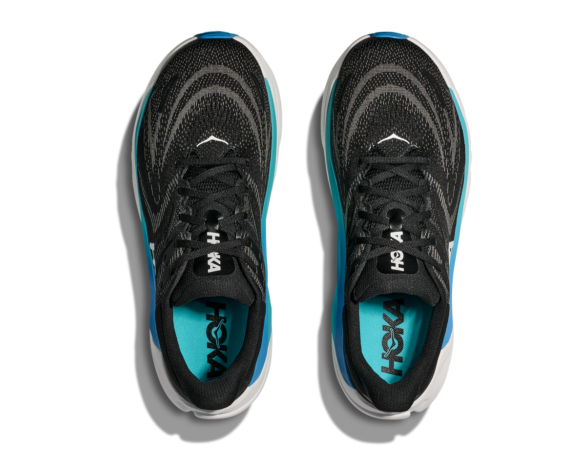 HOKA Men's Arahi 8 - BLACK / SKYWARD BLUE (Wide)