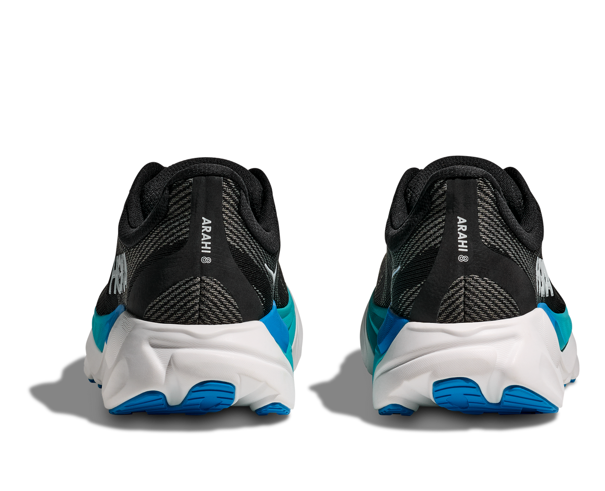 HOKA Men's Arahi 8 - BLACK / SKYWARD BLUE
