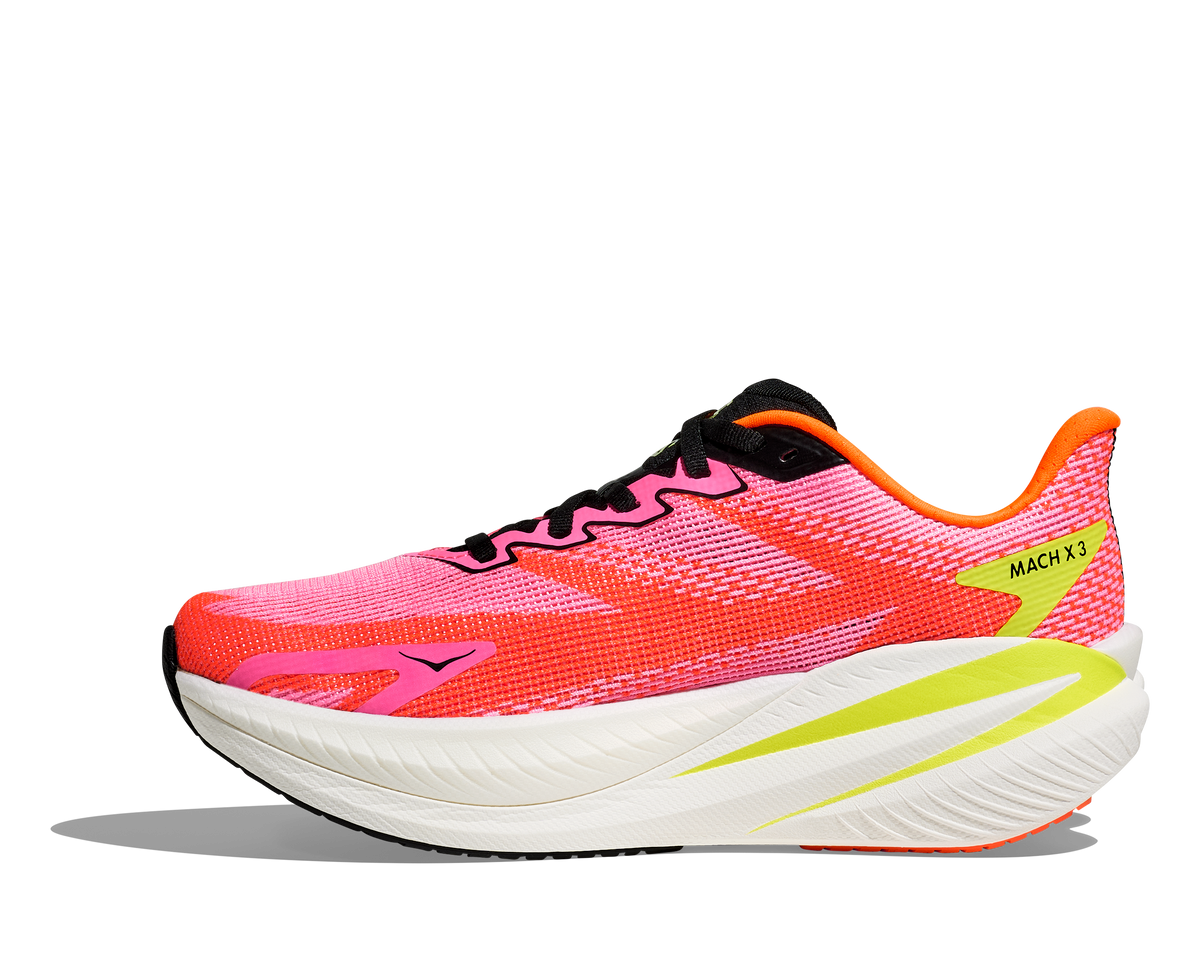 HOKA Women's Mach X 3 - NEON ROSE / NEON TANGERINE
