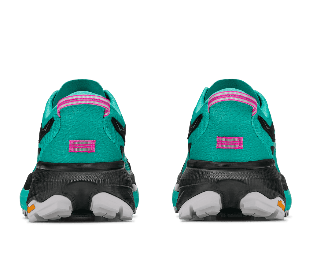 HOKA Women's Mafate 5 - BLACK / ELECTRIC AQUA