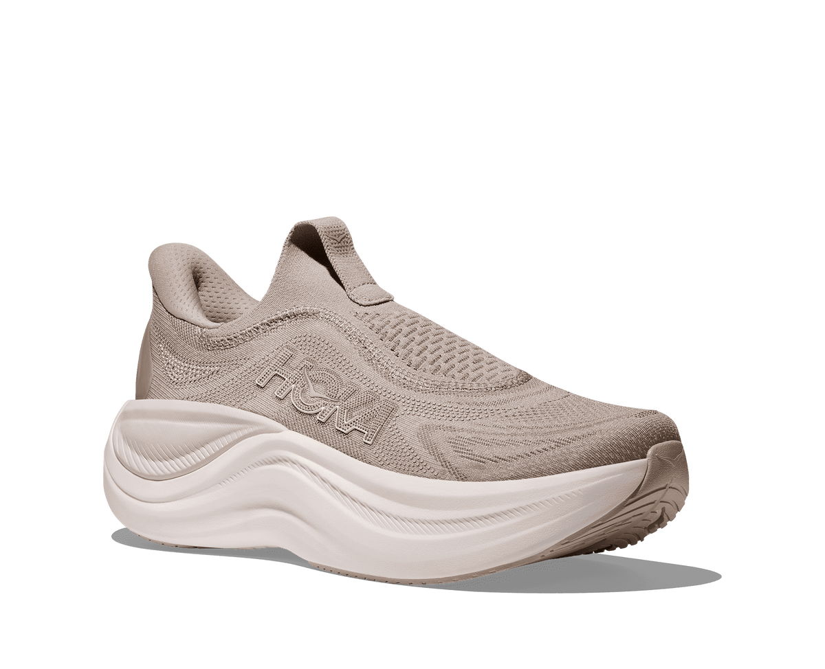 HOKA Women's Skyward Laceless - PUTTY / WHITE