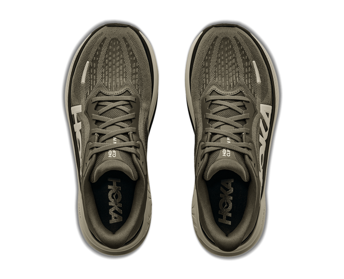 HOKA Men's Clifton Pro - ANTIQUE OLIVE / RIVER ROCK GREY