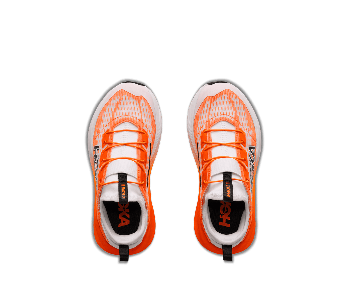 HOKA Unisex Mach 7 - FROST / NEON TANGERINE