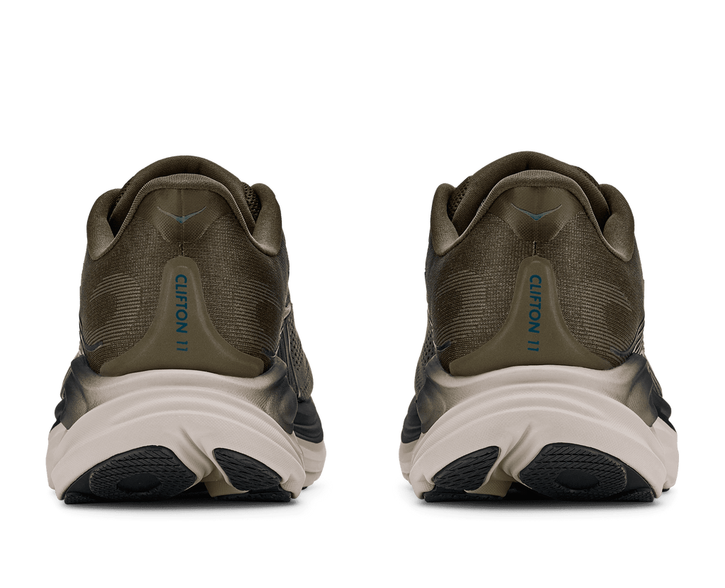 HOKA Men's Clifton 11 - ANTIQUE OLIVE / RIVER ROCK GREY (Wide)
