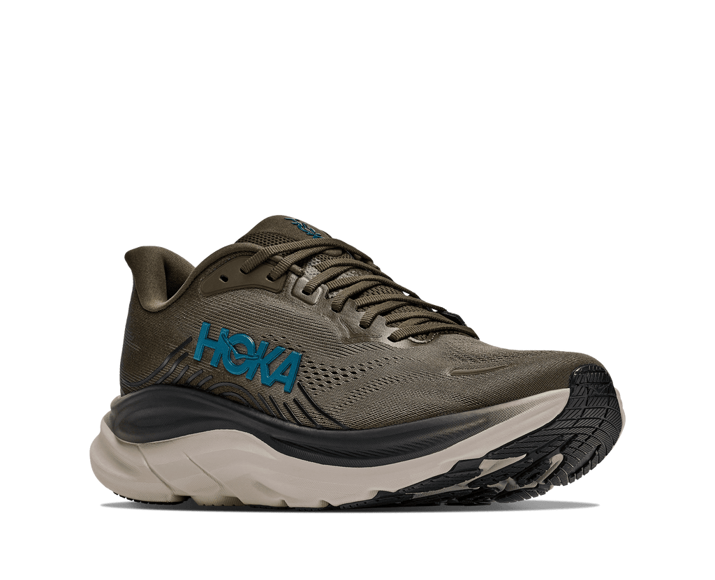 HOKA Men's Clifton 11 - ANTIQUE OLIVE / RIVER ROCK GREY (Wide)
