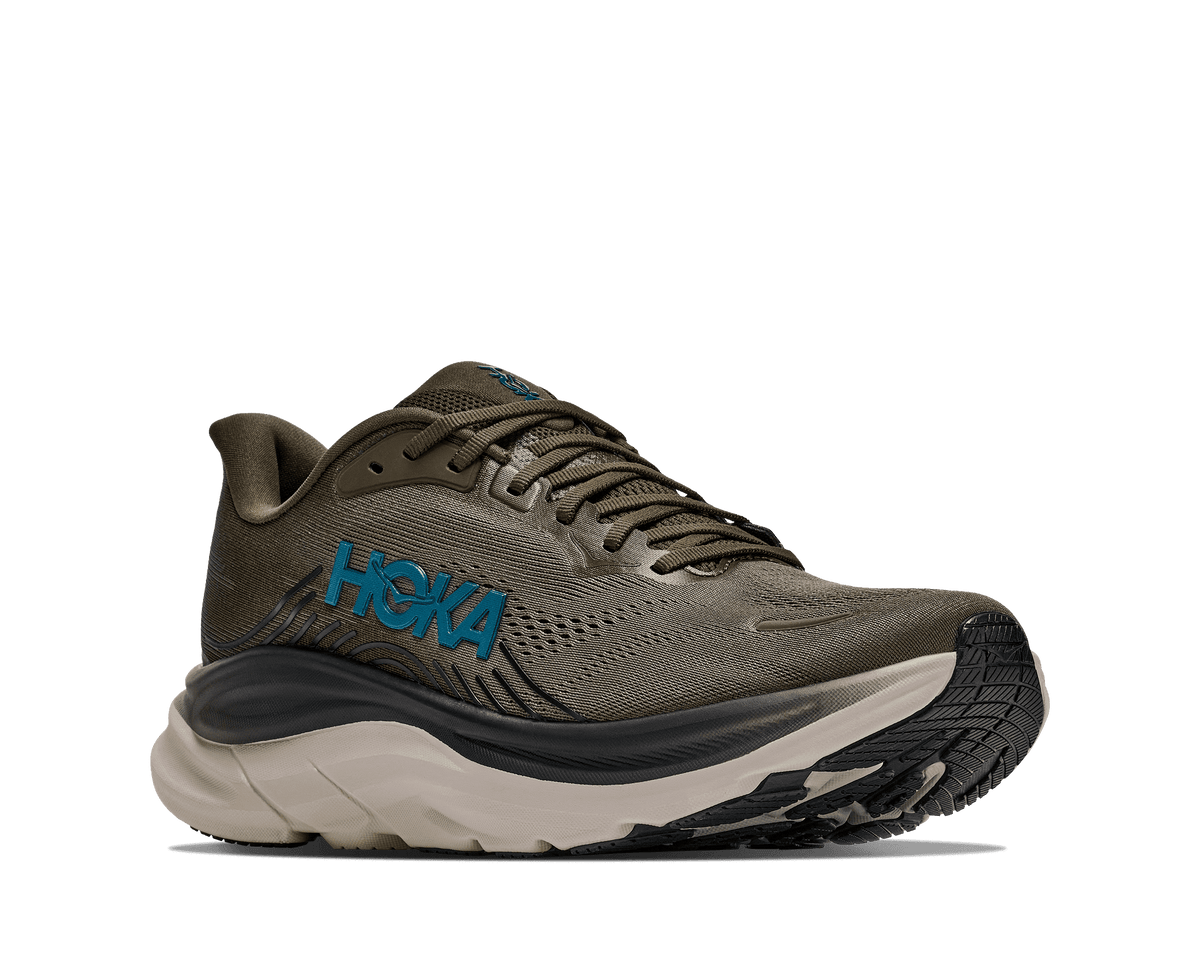 HOKA Men's Clifton 11 - ANTIQUE OLIVE / RIVER ROCK GREY (Wide)