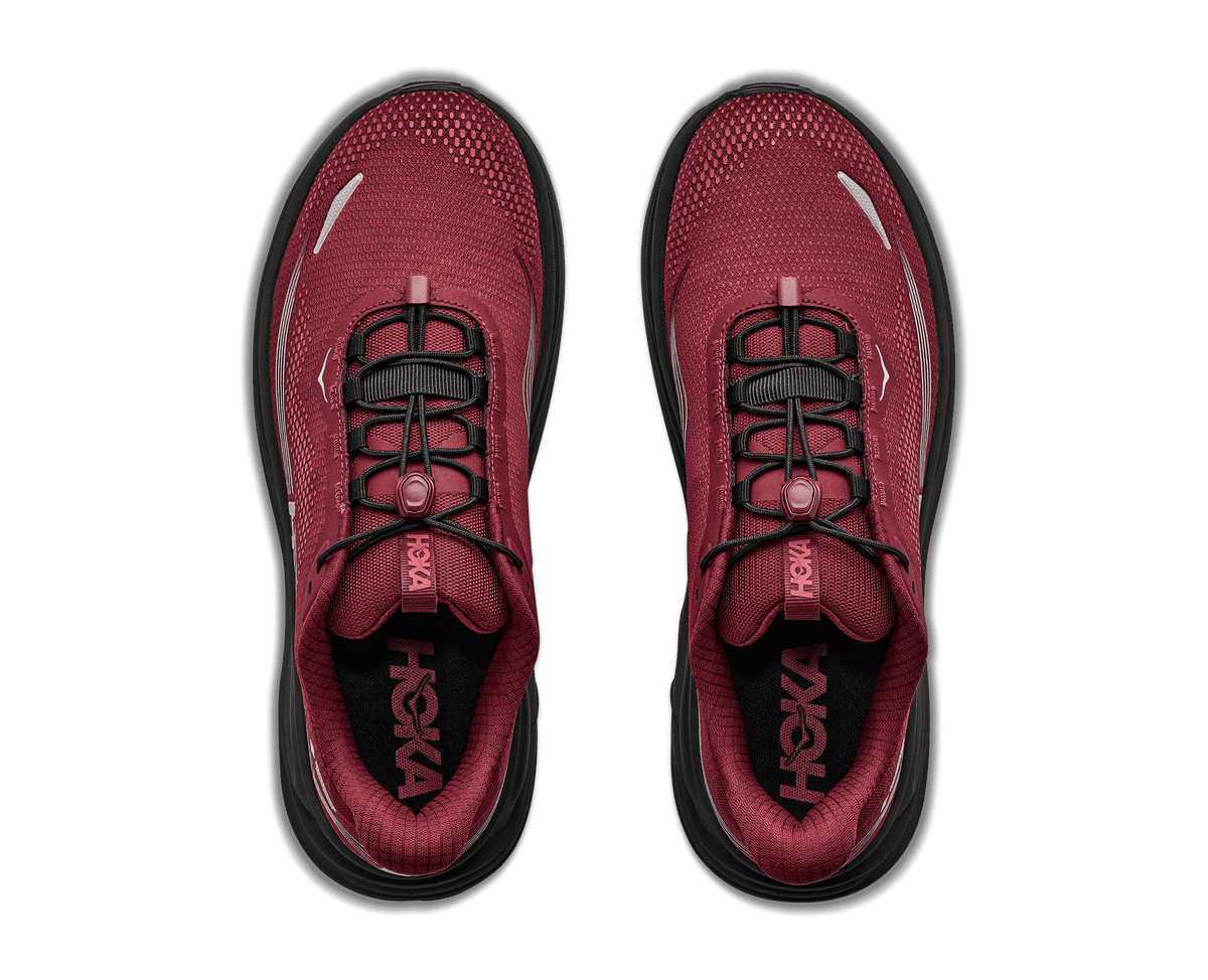 HOKA Men's Clifton 11 GTX - VARSITY BURGUNDY / CARBON BLACK (Wide)