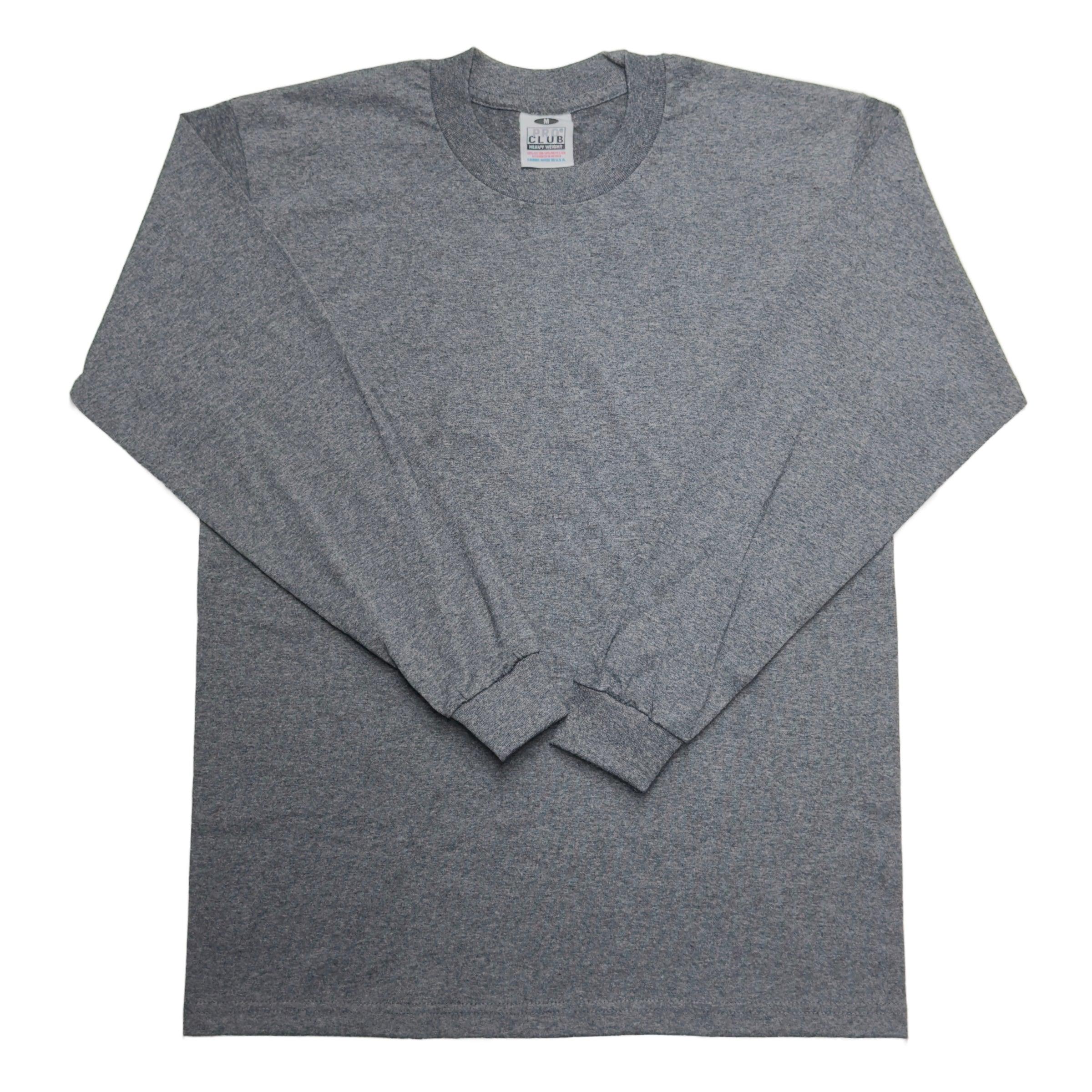 Pro Club Men's Heavyweight Cotton Long Sleeve Crew Neck T-Shirt