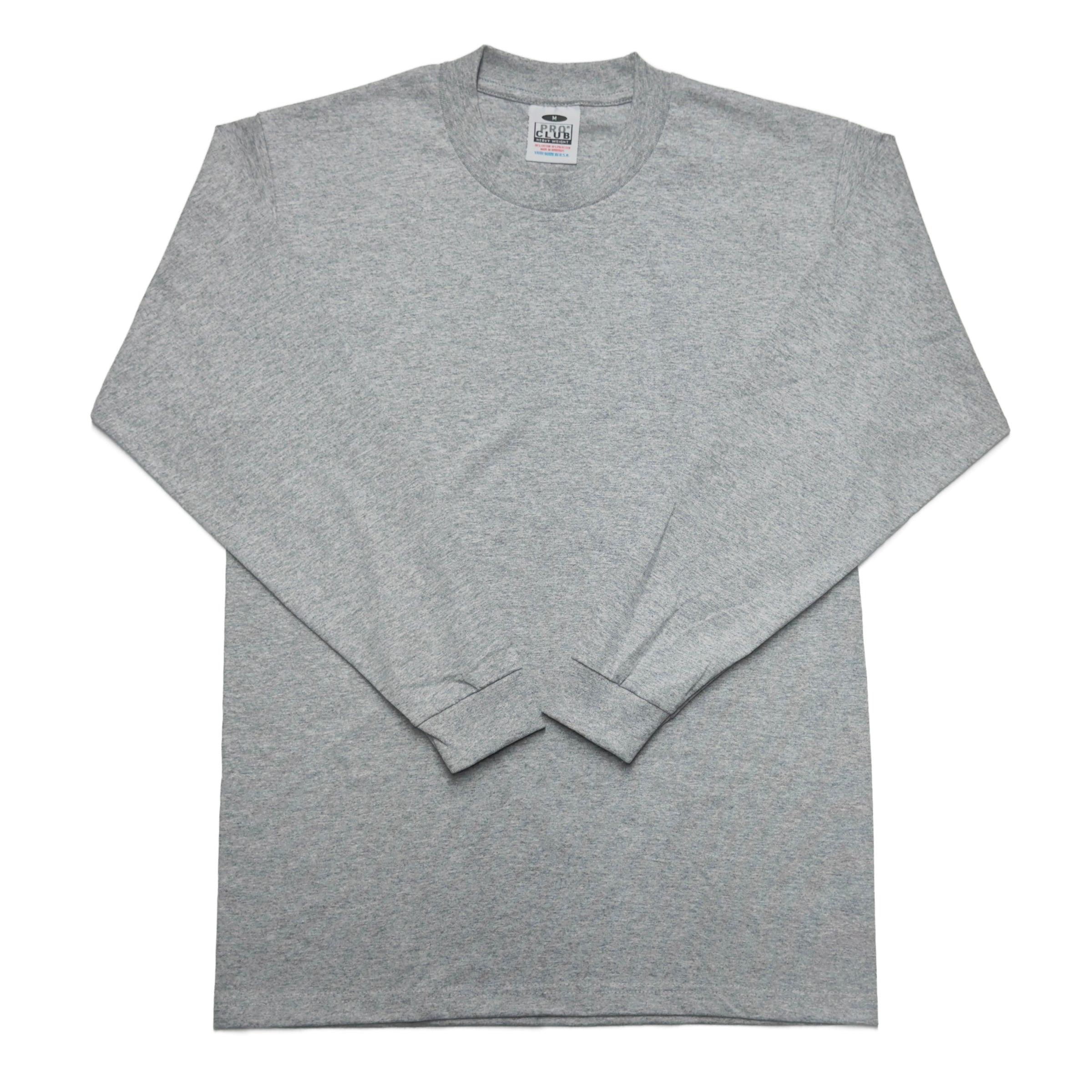 Pro Club Men's Heavyweight Cotton Long Sleeve Crew Neck T-Shirt