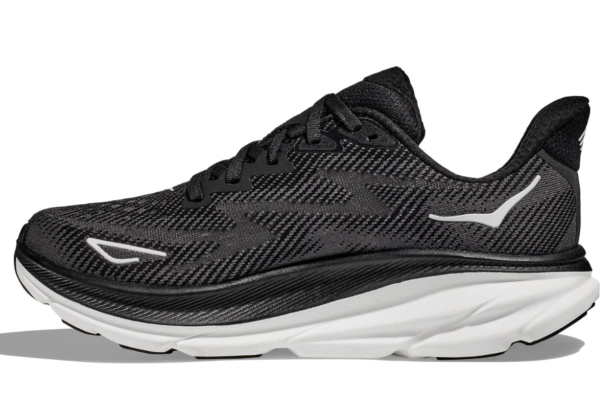 Hoka Mens Clifton 9 Wide - Black/White (1132210-BWHT)