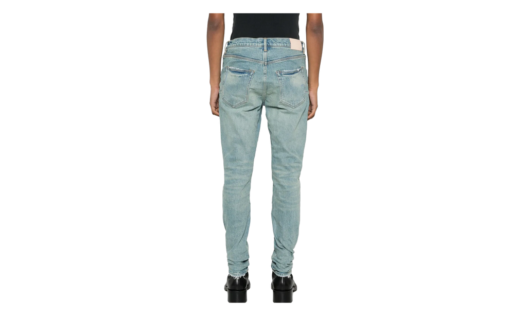 Vintage Knee Blowout Skinny Jeans "Mid Indigo" P001 VKDI324